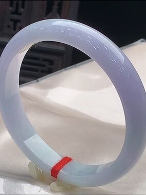 Certified Genuine Lavender Light Purple Jadeite Bangle Bracelet Size 61.5mm